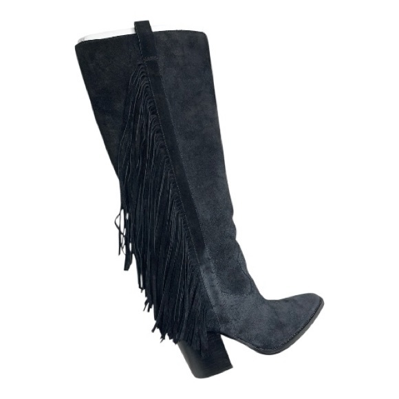 Vince Camuto Shoes - Vince Camuto Pelia Fringe Knee High Boot Black Boots Sz 8.5